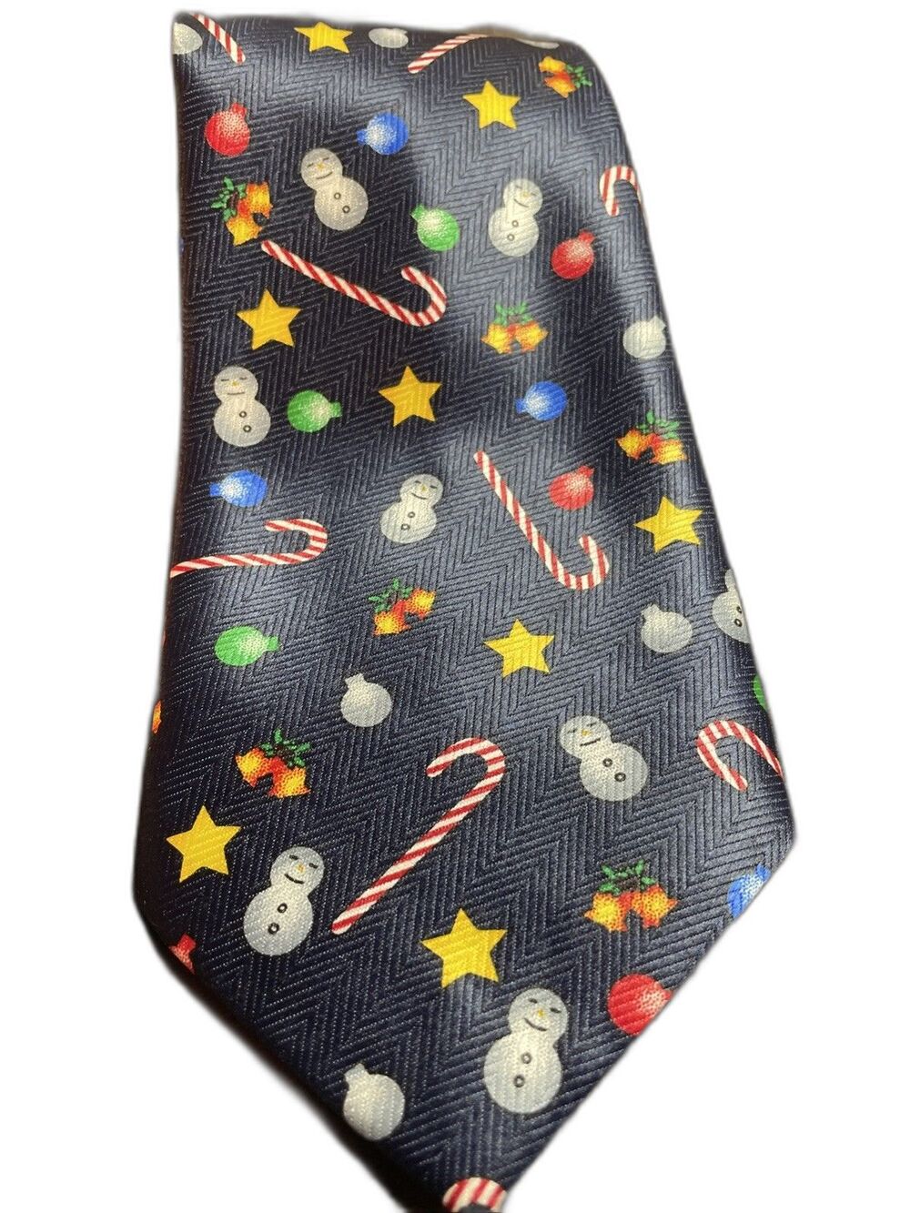 Vintage Christmas Tie Made in Korea by parquet novelty candy cane snowman